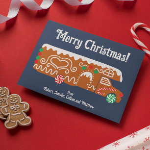 Gingerbread RV Klasse C Camper Kerstmis Feestdagenkaart