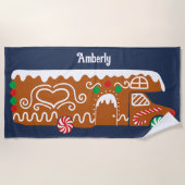 Gingerbread RV Klasse C Camper Kerstmis Strandlaken (Voorkant)