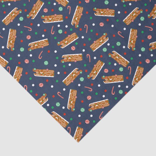 Gingerbread RVs Klasse C Camper Kerstmis Tissuepapier (Detail)