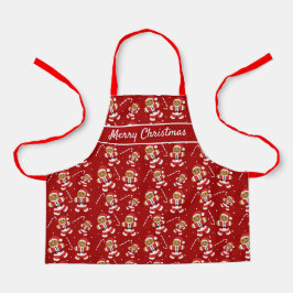 Gingerbread Santa Candy Cane Christmas Red Patroon Schort