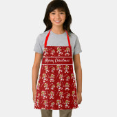 Gingerbread Santa Candy Cane Christmas Red Patroon Schort (Insitu)