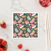Gingerbread Santa Hat festive pattern watercolor Servet (Insitu)