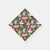 Gingerbread Santa Hat festive pattern watercolor Servet (Hoek)
