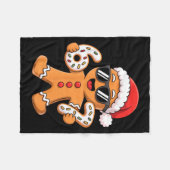 Gingerbread Santa With Sungles Holding 67 Cookies Fleece Deken (Voorkant (Horizontaal))