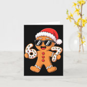 Gingerbread Santa With Sungles Holding 67 Cookies  Kaart (Gele Bloem)