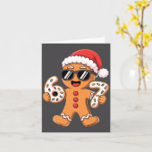 Gingerbread Santa With Sungles Holding 67 Cookies  Kaart (Gele Bloem)