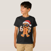 Gingerbread Santa With Sungles Holding 67 Cookies  T-shirt (Voorkant volledig)