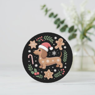 Gingerbread Sauseshond Liefhebber Dachshund Kerstm Feestdagenkaart