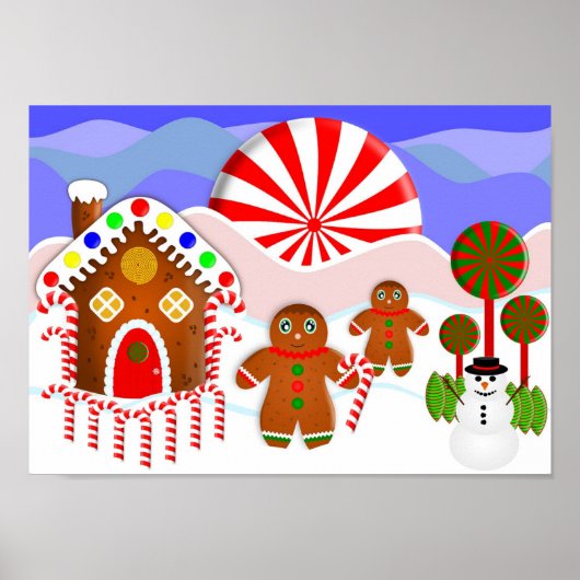 Gingerbread Scene Print, Value Poster (mat) (Voorkant)