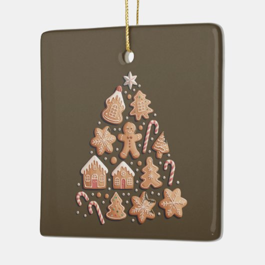 Gingerbread Schattigee kerstboom winterbakker Keramisch Ornament (Links)