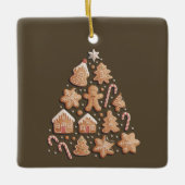 Gingerbread Schattigee kerstboom winterbakker Keramisch Ornament (Voorkant)