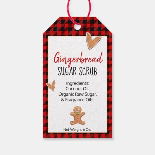 Gingerbread Scrub 🍪 Cadeau Labels met Buffalo Pla Cadeaulabel (Achterkant)