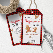 Gingerbread Scrub 🍪 Cadeau Labels met Buffalo Pla Cadeaulabel
