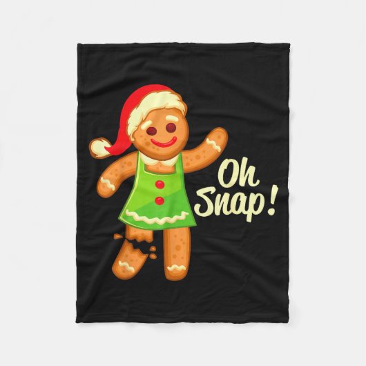 Gingerbread Shirt Oh Snap _ Christmas Ginger Cooki Fleece Deken (Voorkant)