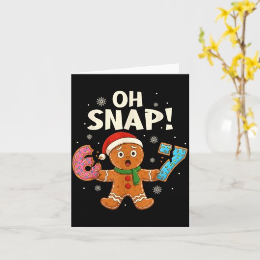 Gingerbread Six Seven 67 Bruh 6 7 Christmas Girl B Kaart (Gele Bloem)