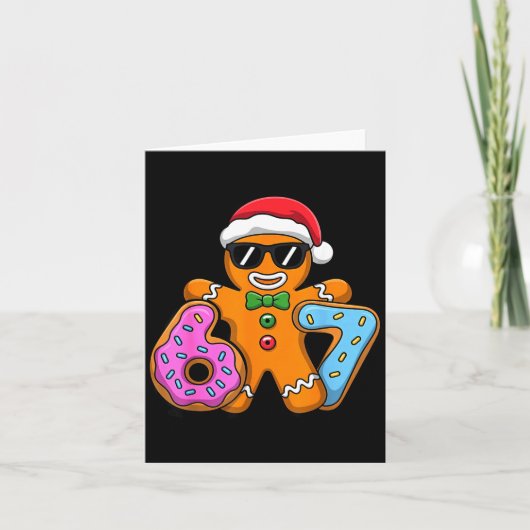 Gingerbread Six Seven 67 Ice Cream Drip Christmas  Kaart (Voorkant)