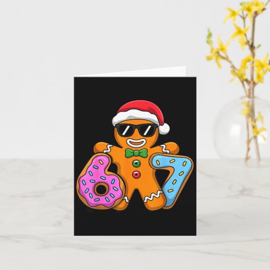 Gingerbread Six Seven 67 Ice Cream Drip Christmas  Kaart (Gele Bloem)