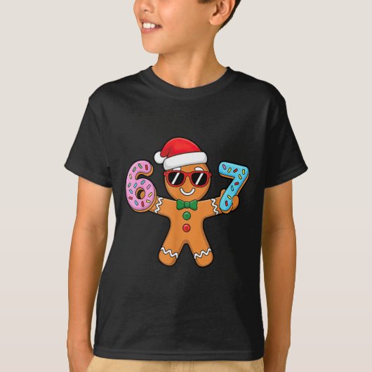 Gingerbread Six Seven 67 Ice Cream Drip Christmas T-shirt (Voorkant)