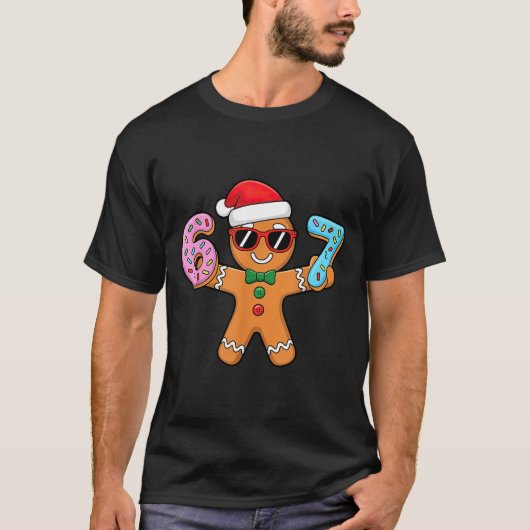 Gingerbread Six Seven 67 Ice Cream Drip Christmas  T-shirt (Voorkant)