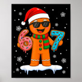Gingerbread Six Seven 67 Meme 6 7 Funny Christmas Poster (Voorkant)