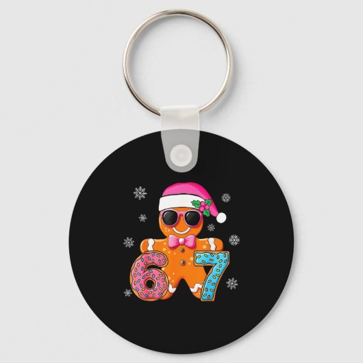 Gingerbread Six Seven 67 Meme 6 7 Funny Christmas  Sleutelhanger (Voorkant)