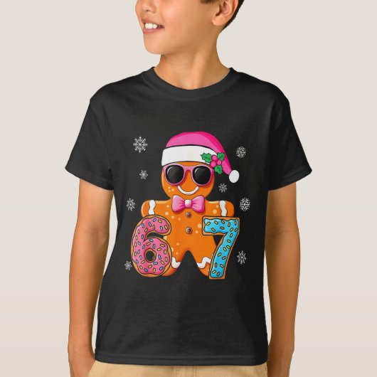 Gingerbread Six Seven 67 Meme 6 7 Funny Christmas  T-shirt (Voorkant)