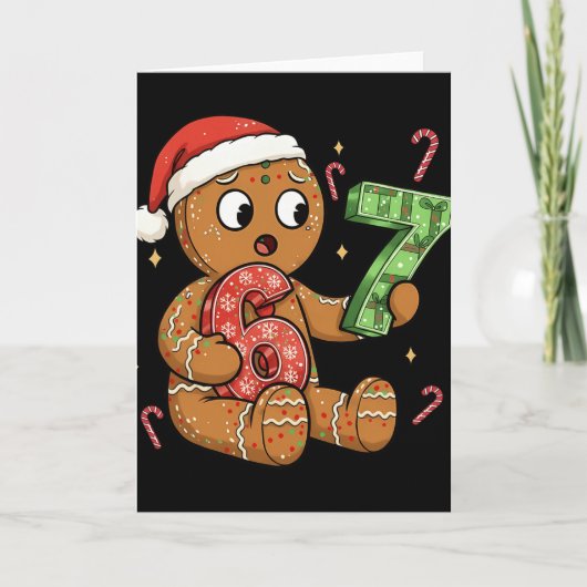 Gingerbread Six Seven 67 Meme 6 7 Grappige Kerst Kaart (Voorkant)