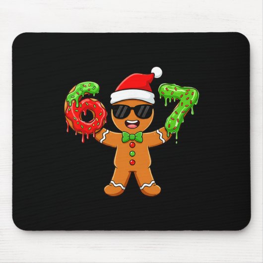 Gingerbread Six Seven 67 Meme 6 7 Grappige Kerst Muismat (Voorkant)