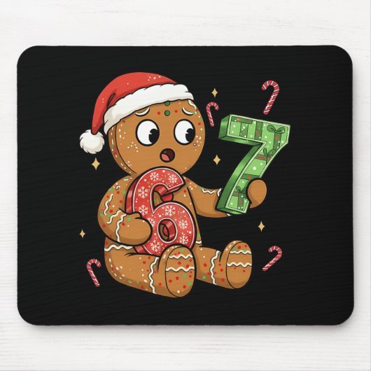 Gingerbread Six Seven 67 Meme 6 7 Grappige Kerst Muismat (Voorkant)