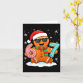 Gingerbread Six Seven Bruh Funny Christmas Meme Si Kaart (Gele Bloem)