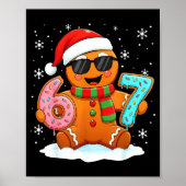 Gingerbread Six Seven Bruh Funny Christmas Meme Si Poster (Voorkant)