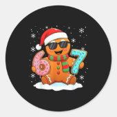 Gingerbread Six Seven Bruh Funny Christmas Meme Si Ronde Sticker (Voorkant)
