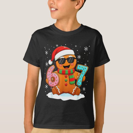 Gingerbread Six Seven Bruh Funny Christmas Meme Si T-shirt (Voorkant)