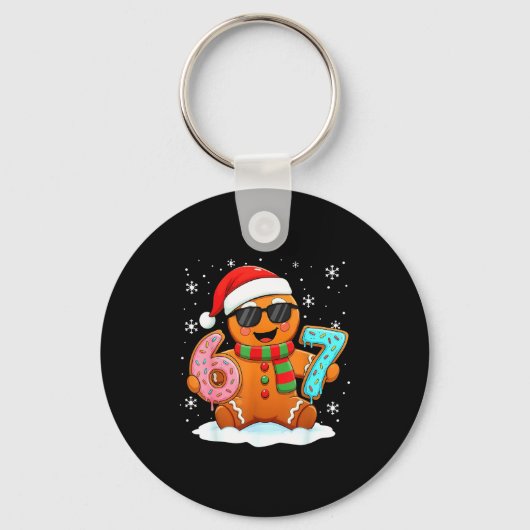 Gingerbread Six Seven Bruh Grappige Kerst Meme Si Sleutelhanger (Voorkant)