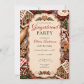 Gingerbread Sixteen Feest Kaart (Voorkant)