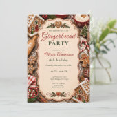 Gingerbread Sixteen Feest Kaart (Staand voorkant)