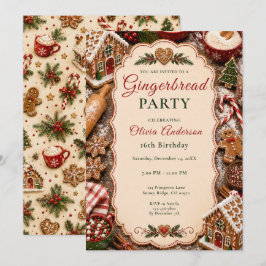 Gingerbread Sixteen Feest Kaart