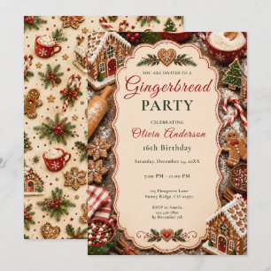 Gingerbread Sixteen Feest Kaart