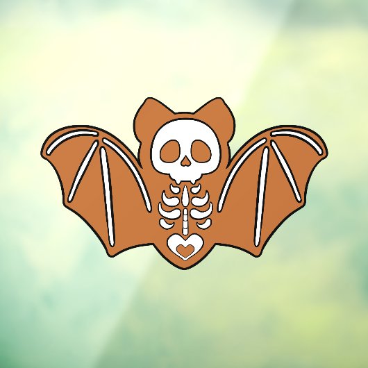 Gingerbread Skelet Vleermuis Raamsticker (Vel 3)