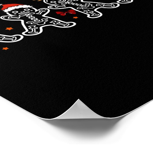 Gingerbread Skeleton Kerst Radiologie Shir Xray Poster (Hoek)