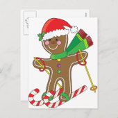 Gingerbread Skiloper Feestdagenkaart (Voorkant / Achterkant)