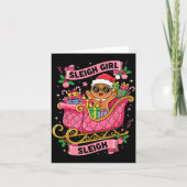 Gingerbread Sleigh Girl Nk Funny Christmas Women G Kaart (Voorkant)