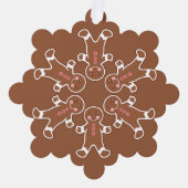 Gingerbread Sneeuwvlok Papier Ornament Kaart (Voorkant)
