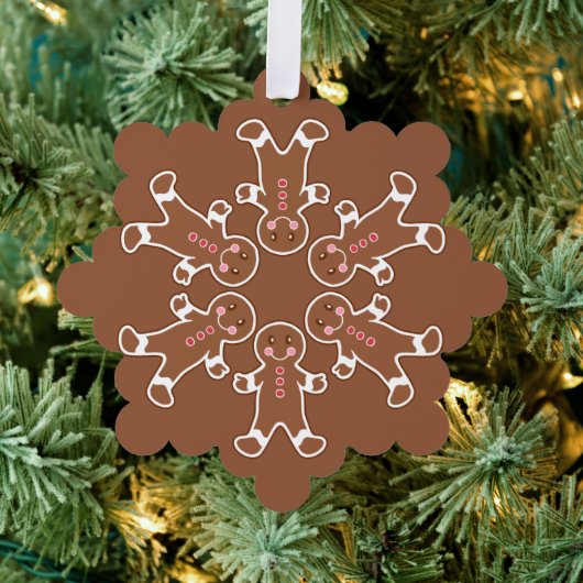 Gingerbread Sneeuwvlok Papier Ornament Kaart (Insitu (Drie))