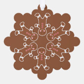 Gingerbread Sneeuwvlok Papier Ornament Kaart (Achterkant)