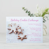 Gingerbread Sneeuwvlok Vakantie Cookie Exchange Kaart (Staand voorkant)