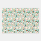 Gingerbread & Sneeuwvlokken Cadeauverpakking Inpakpapier Vel (Voorkant)