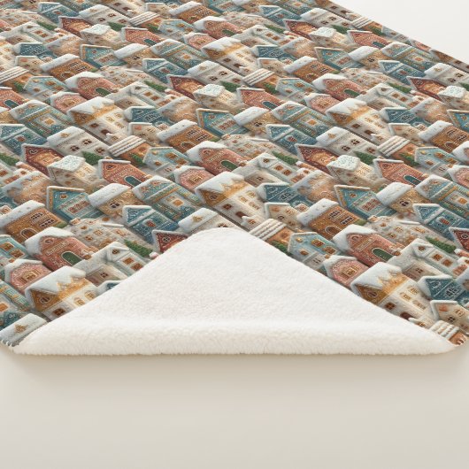 Gingerbread Snow Frosted Village Sherpa Deken (3/4)