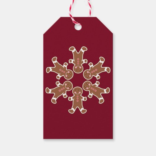 Gingerbread Snowflake Gift Labels Cadeaulabel (Voorkant)