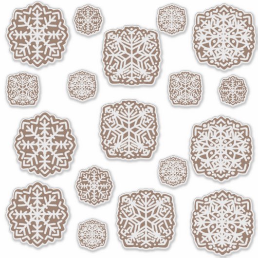 Gingerbread Snowflakes Vinyl Sticker Blad (Voorkant)